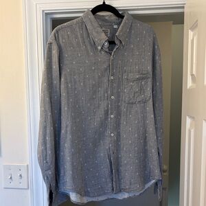 Naked & Famous Denim Gray Casual Button-Down Shirt